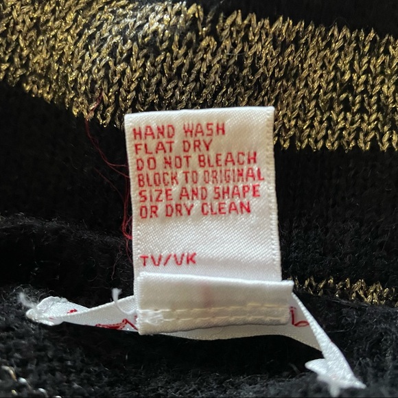 ❌ SOLD ❌ VTG 80s Halston III Striped Metallic Tank Top Black & Gold Size Small - Picture 7 of 8